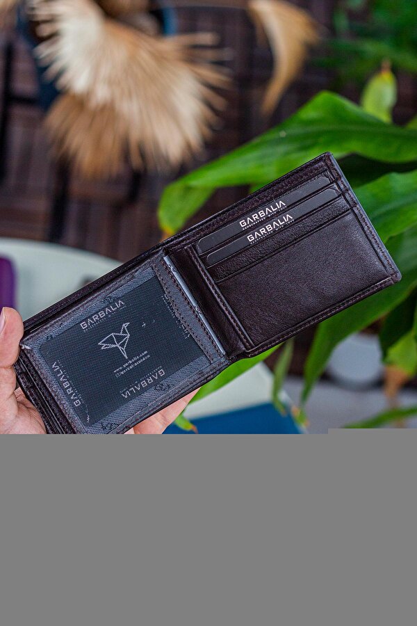 Garbalia Arsenal Hakiki Deri RFID Engelleyici Yatay Erkek Cüzdan Kahverengi