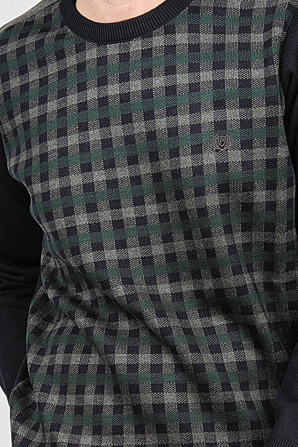 Pelikan Erkek Desenli Bisiklet Yaka Kazak 1577309 Füme