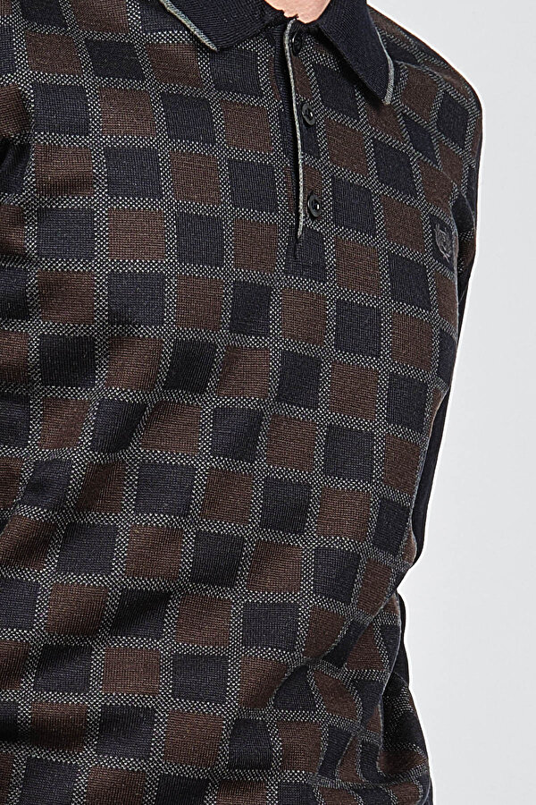 Pelikan Erkek Desenli Polo Yaka Kazak 1577428 Lacivert