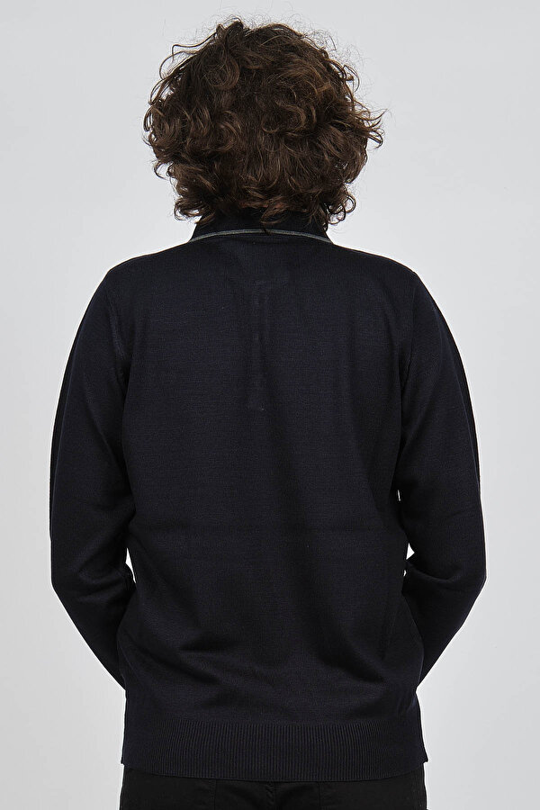 Pelikan Erkek Desenli Polo Yaka Kazak 1577428 Lacivert