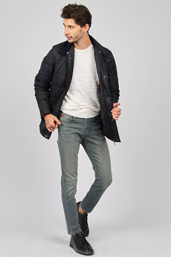 Daynax Erkek Kürk Detaylı Kaban 4927000 Lacivert