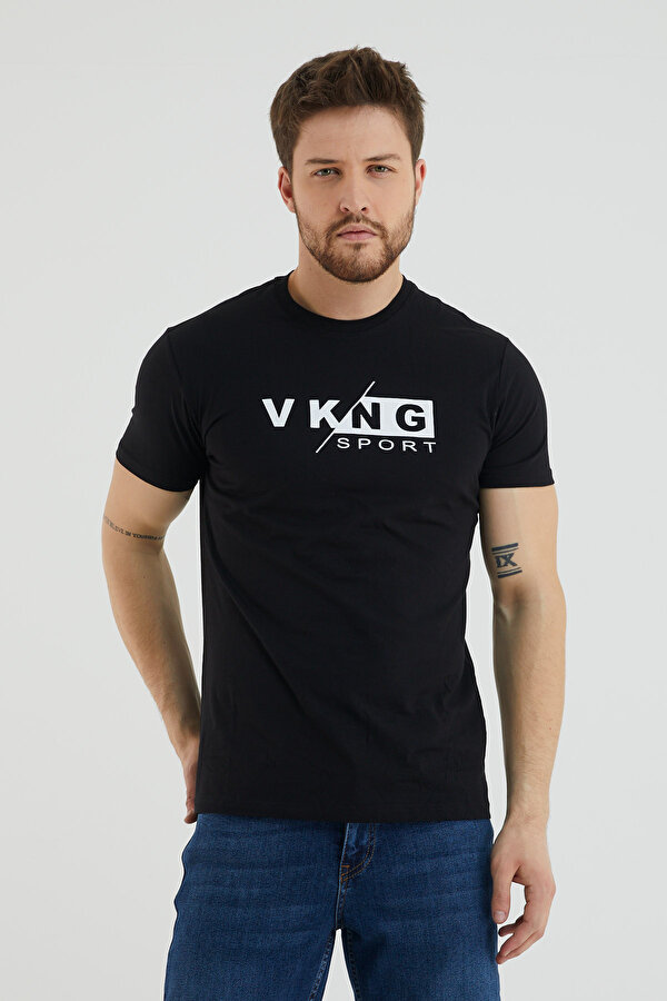 Viking Jeans Vkng Sport Baskılı Bisiklet Yaka Battal Tshirt