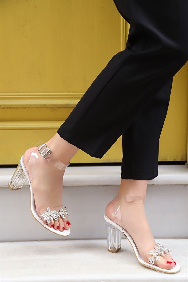 Trendbu Ayakkabı Şeffaf-Kadın Klasik Topuklu Ayakkabı GB8534