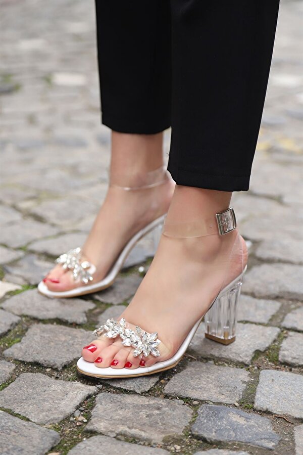 Trendbu Ayakkabı Şeffaf-Kadın Klasik Topuklu Ayakkabı GB8534