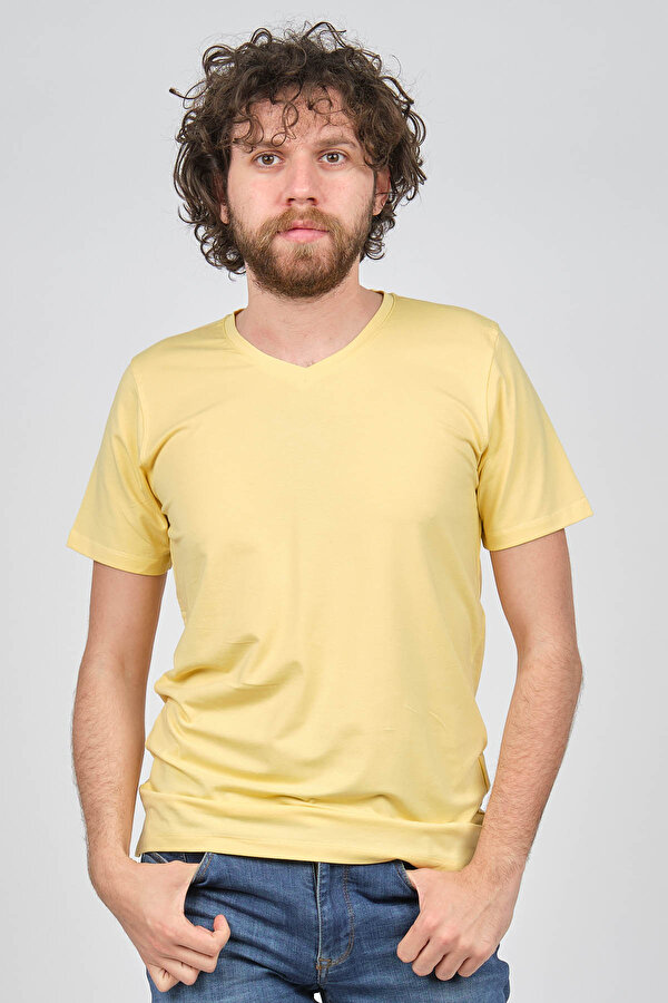 Wellalux Erkek V Yaka T-Shirt 593203401 Sarı