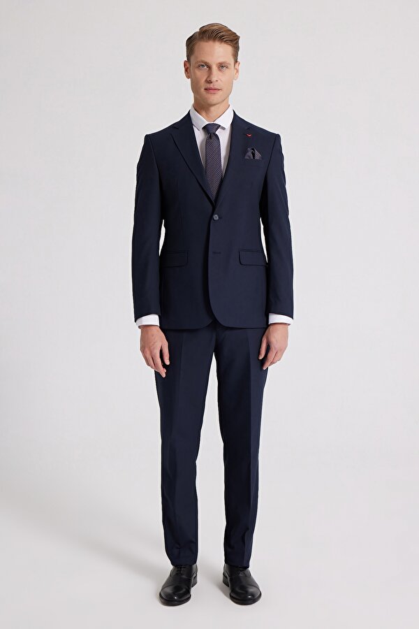 D'S damat Ds Damat Slim Fit Lacivert Düz Takim Elbise