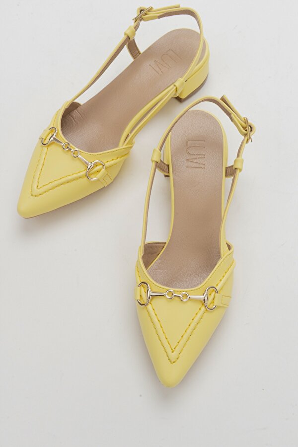 Luvi Shoes OLIV Sarı Kadın Topuklu Sandalet