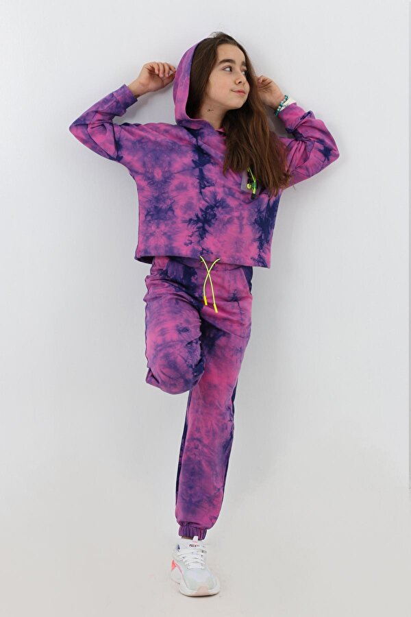 Cansın Mini Kız Çocuk Loco Baskılı Batik Eşofman Takımı 14120