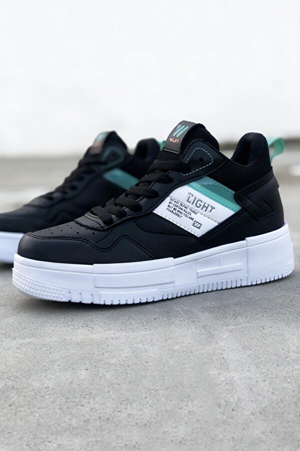 Walky - K - Light Siyah Beyaz Unisex Spor Sneaker Ayakkabı