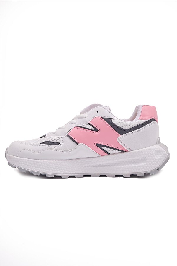 Pabucchi Rampex 0657 Bağcıklı Kalın Taban Sneaker Yürüyüş Spor Ayakkabı Kadın