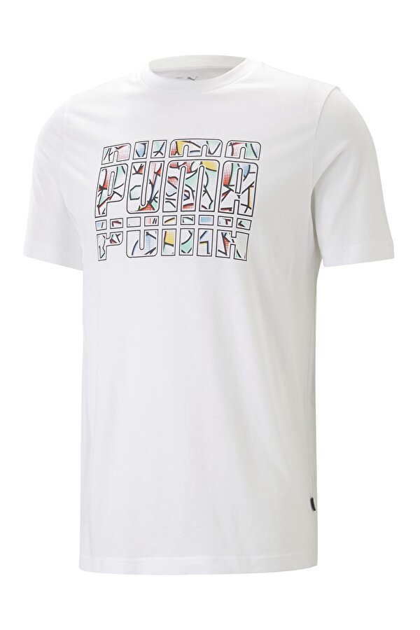 Puma GRAPHICS Summer Tee Beyaz Erkek Kısa Kol T-Shirt