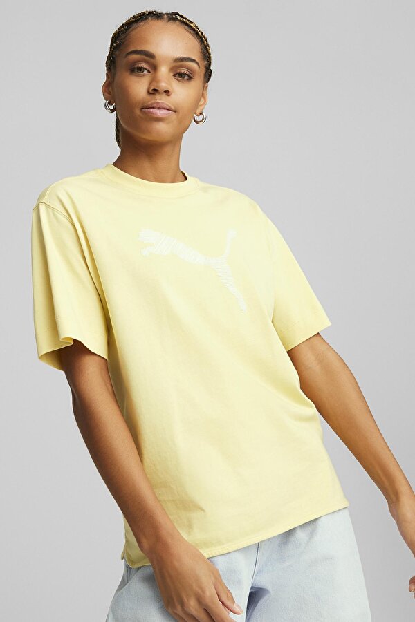 Puma HER Tee Sarı Kadın Kısa Kol T-Shirt