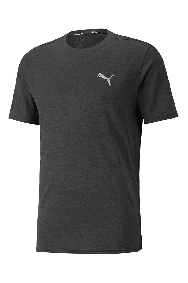 Puma RUN FAVORITE HEATHER TEE Siyah Erkek Kısa Kol T-Shirt