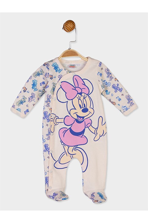 MINNIE Disney Mouse Lisanslı Kız Bebek Uzun Kol Patikli Tulum 20848