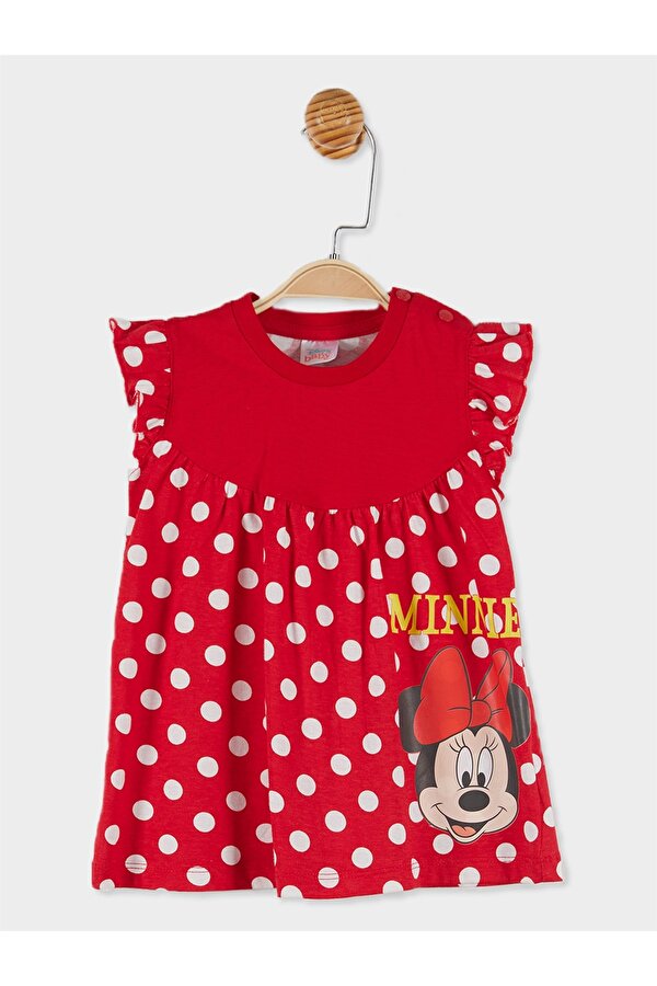 MINNIE Disney Mouse Lisanslı Kız Bebek Puantiyeli Elbise 20910
