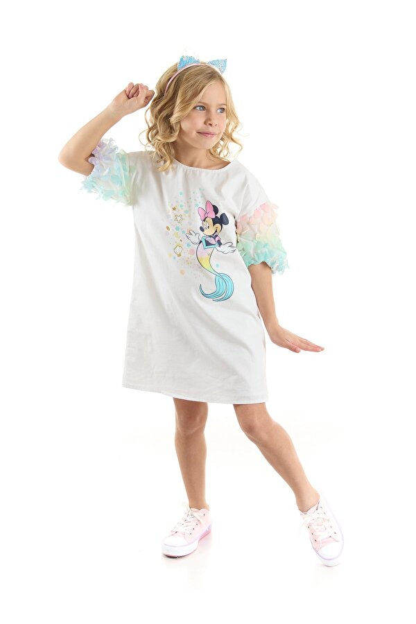 MINNIE Disney Mouse Lisanslı Kız Çocuk Kısa Kol Elbise 21049