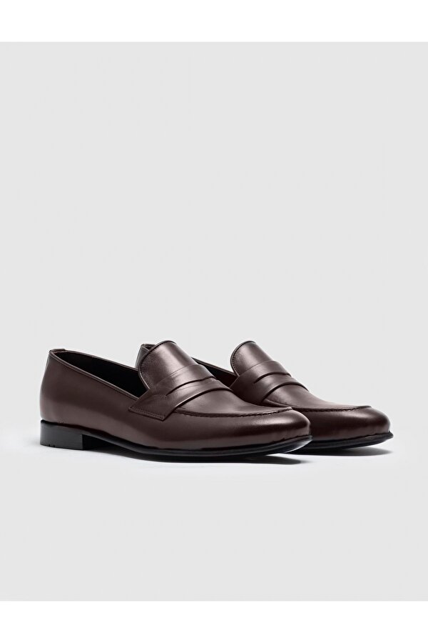 Cabani Erkek Hakiki Deri Klasik Kahverengi Ayakkabı