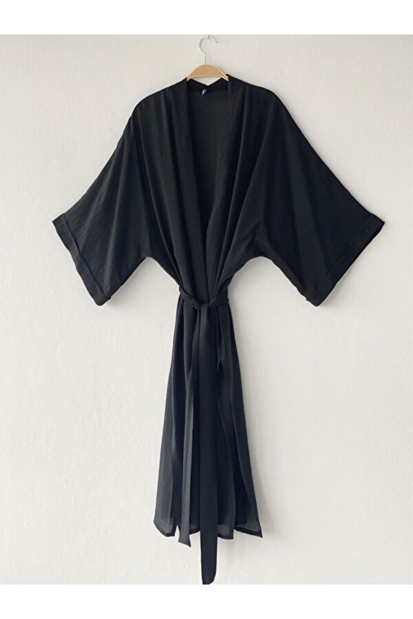 Retrobird Uzun Kimono Kadın Siyah