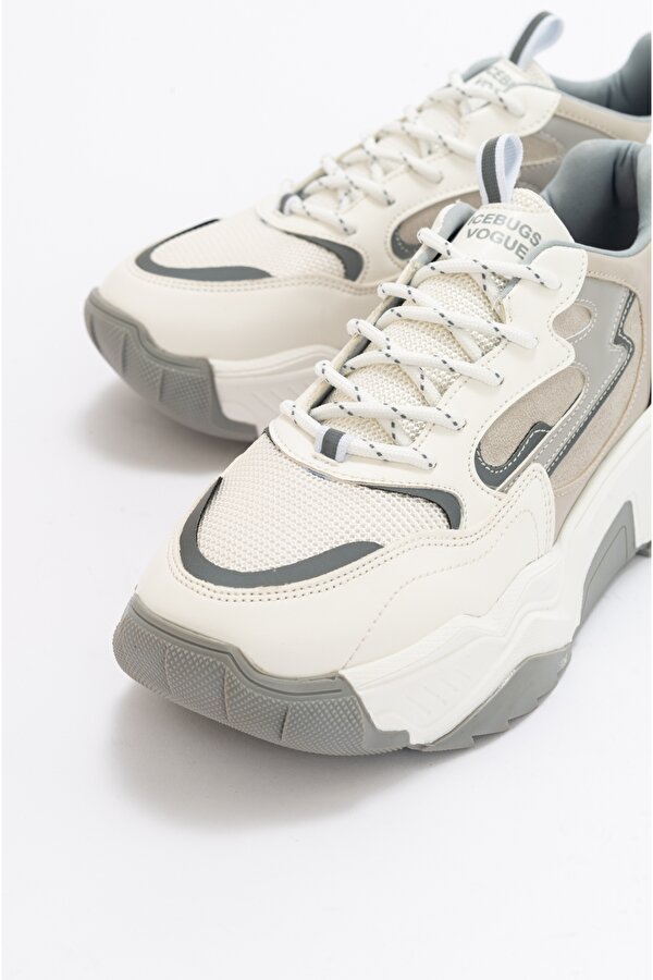 Luvi Shoes 65100 Beyaz Gri Kadın Spor Ayakkabı
