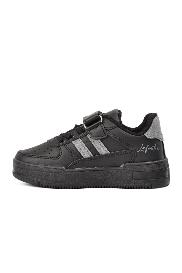 Lafonten 715-P Siyah-Füme Cırtlı Çocuk Spor Ayakkabı