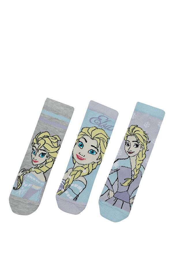 Frozen Elsa 3 Lu Skt-G 3Fx Фиолетовый 002 Дошкольник, Девоч. Носки 3 Пары