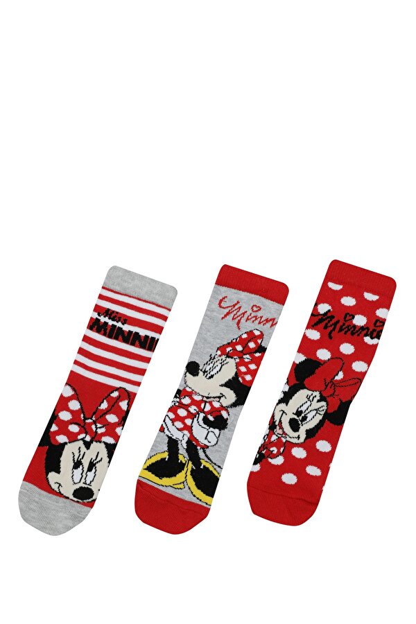 Minnie Mouse MISSMINNIE 3 LU SKT-G 3FX Kırmızı Kız Çocuk Soket Çorap