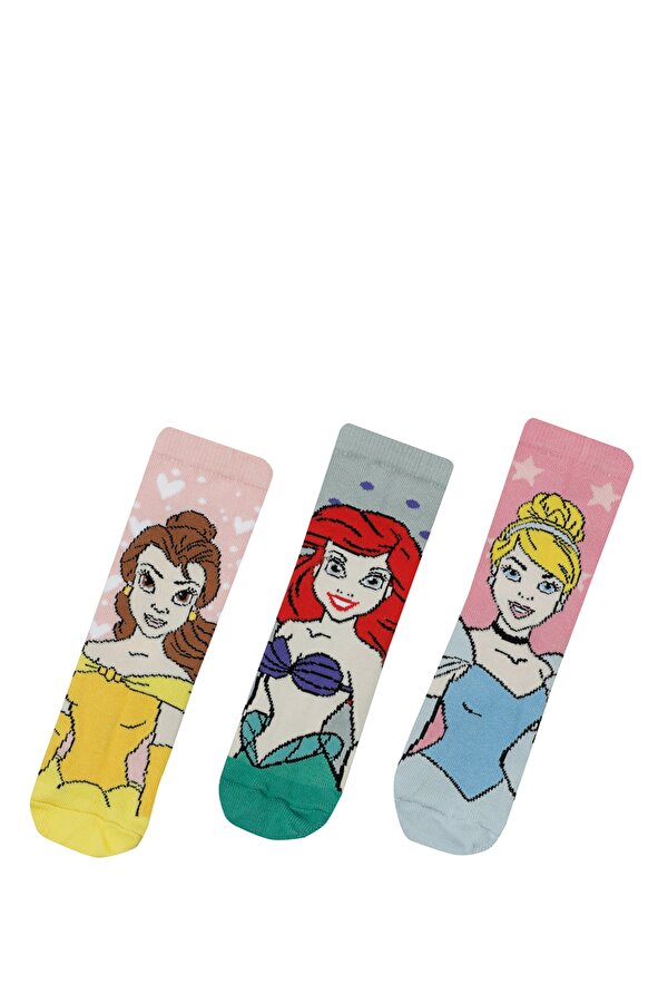 Disney Prensesler PRINCESS 3 LU SKT-G 3FX Çok Renkli Kız Çocuk Soket Çorap