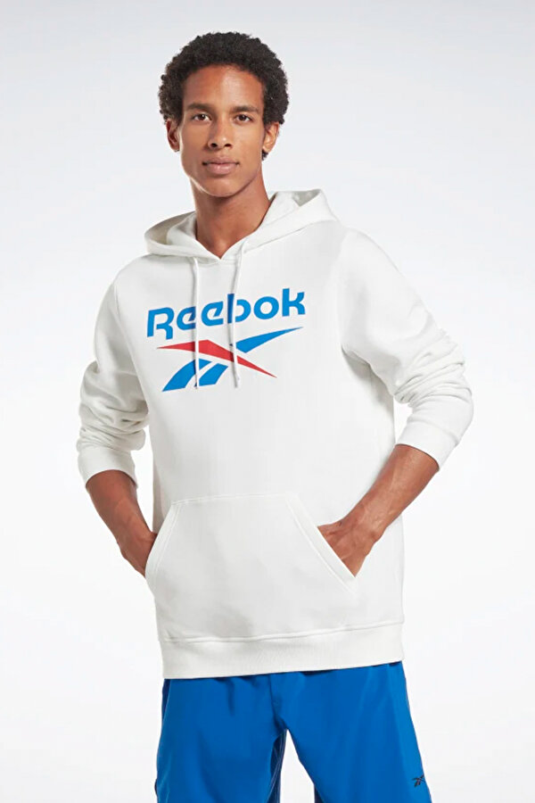 Reebok Ri Flc Big Logo Hoo Белый Мужчина Толстовка С Капюшоном