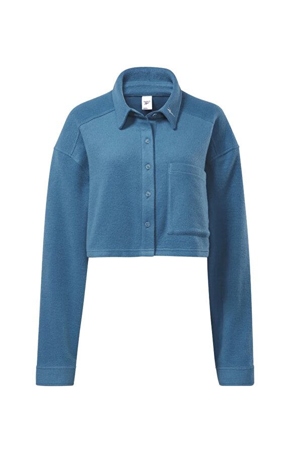 Reebok CL WDE FLEECE LAYER Mavi Kadın Ceket