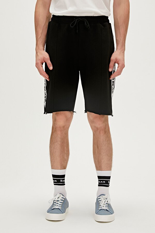 Bad Bear Kai SweatShorts Siyah Baskılı Erkek Şort