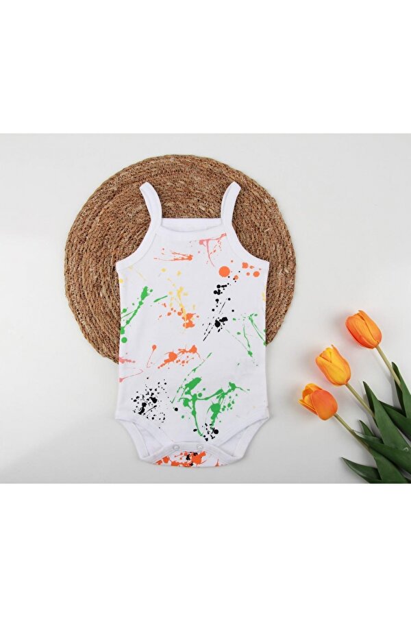 Sea Bubbles TR Desenli İp Askılı Kız Bebek Çıtçıtlı Body Sea Bubbles TR Desenli İp Askılı Kız Bebek Çıtçıtlı Body