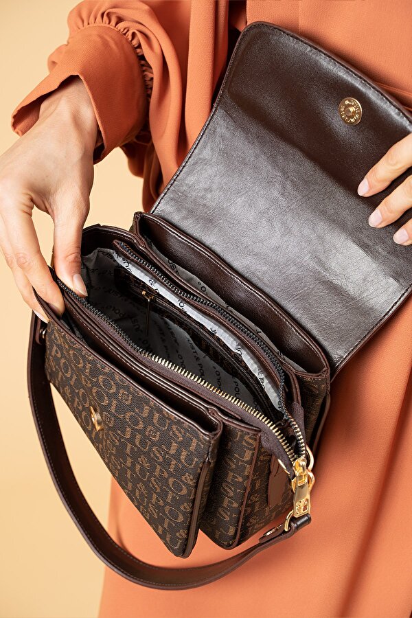 Just Polo Orta Boy 3 Bölmeli İki Askılı Kadın El & Omuz Çantası 21x16cm Pbu20101