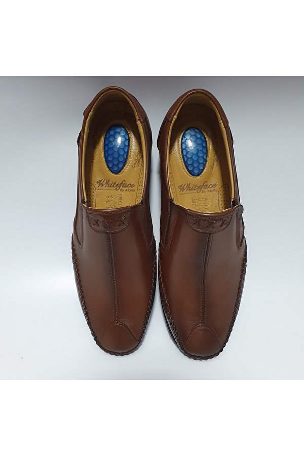 AKYÜZ Öztürk Bağsız Önü Parçalı Dikişli Gerçek/Hakiki Deri Rahat Günlük Ayakkabı AY-580