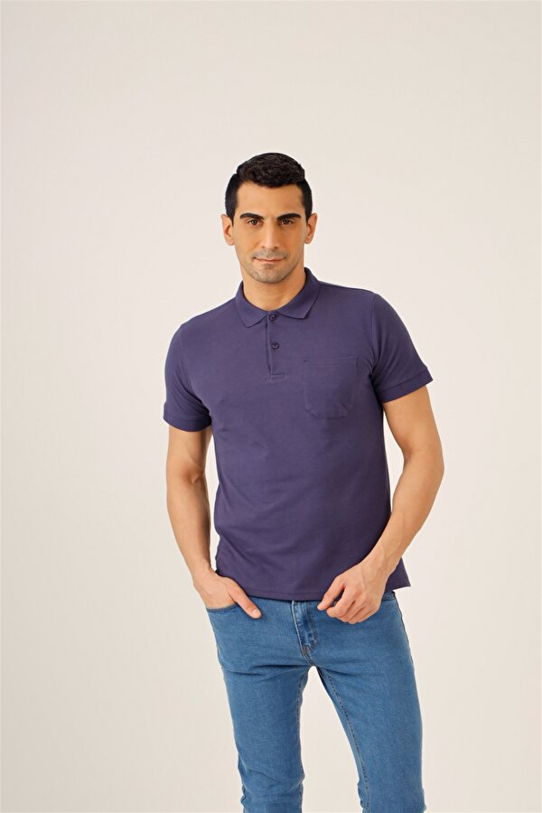 Dufy Lacivert Erkek Slim Fit Tshirt-DU3222043001
