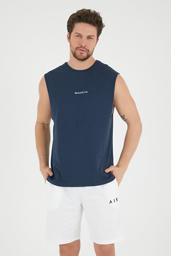 Süperlife spr22ts122 Bisiklet Yaka Brooklyn Nakışlı Tshırt