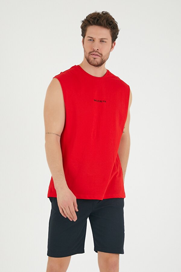Süperlife spr22ts122 Bisiklet Yaka Brooklyn Nakışlı Tshırt
