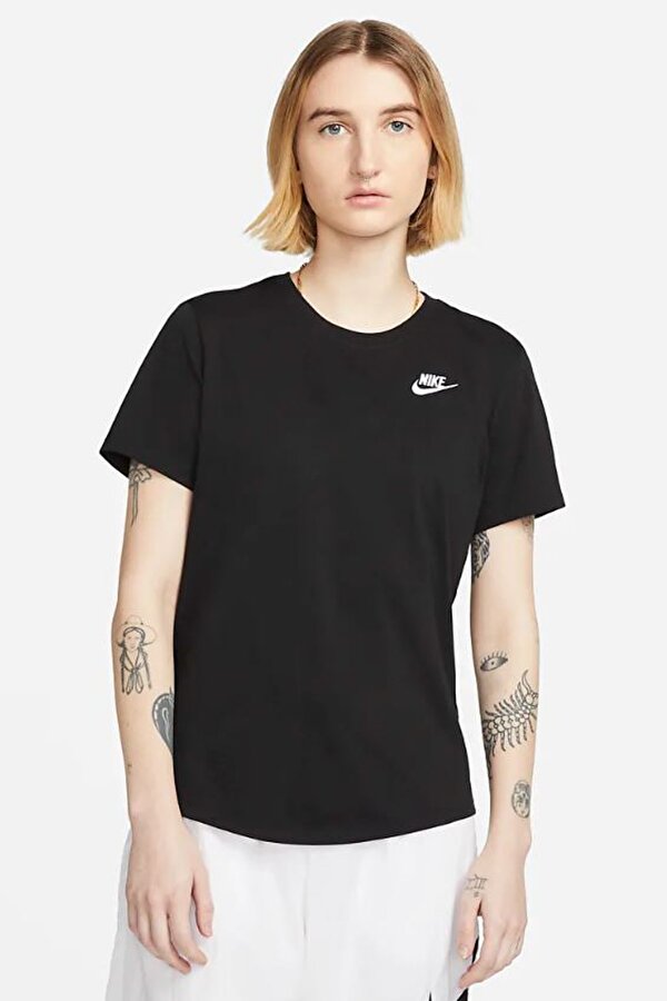 Nike W NSW TEE CLUB Siyah Kadın Kısa Kol T-Shirt