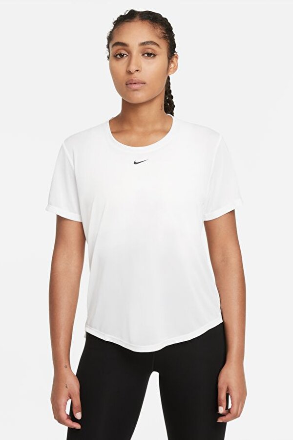 Nike W NK ONE DF SS STD TOP Beyaz Kadın Kısa Kol T-Shirt