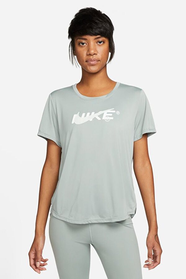 Nike W NK ONE DF SS STD TOP GR Yeşil Kadın Kısa Kol T-Shirt