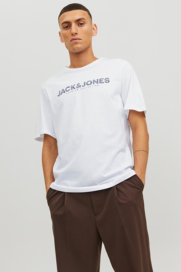 Jack & Jones JPRBLABOOSTER SS TEE CREW Beyaz Erkek Kısa Kol T-Shirt