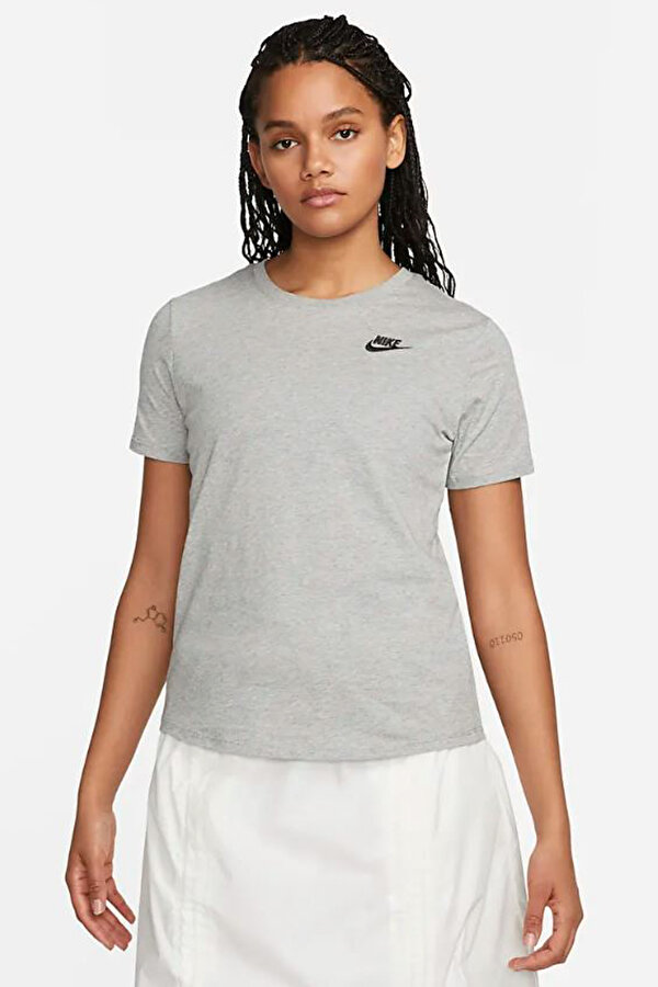 Nike NSW TEE CLUB GRI Kadın Kısa Kol T-Shirt
