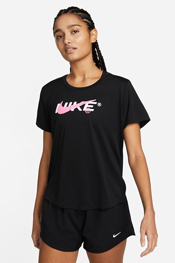 Nike NK ONE DF SS STD TOP GRX Siyah Kadın Kısa Kol T-Shirt