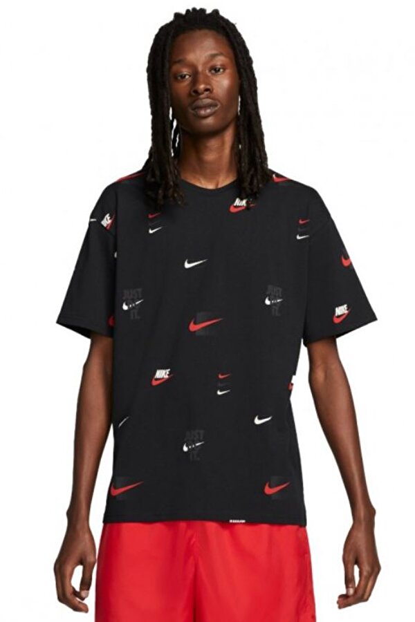 Nike NSW TEE M90 12MO LBR AOP Siyah Erkek Kısa Kol T-Shirt