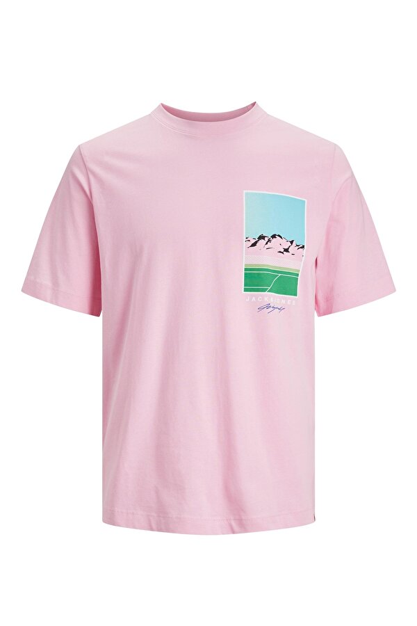 Jack & Jones JORTULUM LANDSCAPE TEE SS Pembe Erkek Kısa Kol T-Shirt