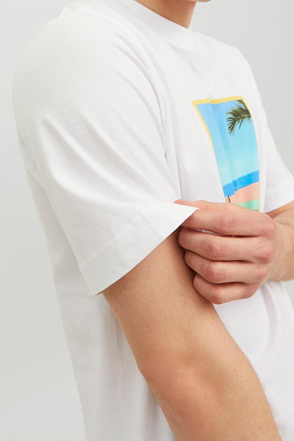 Jack & Jones JORTULUM LANDSCAPE TEE SS Beyaz Erkek Kısa Kol T-Shirt