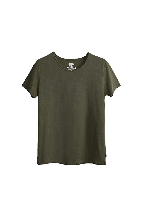 Bad Bear V-Neck T-Shirt Haki Yeşil Basic Erkek Tişört