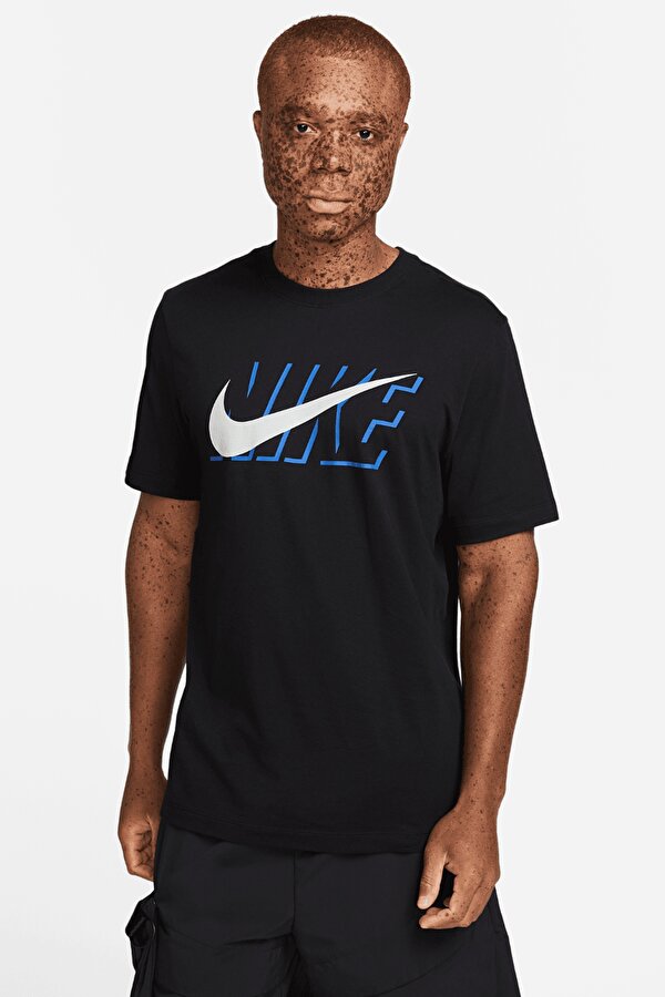 Nike M NSW TEE SWOOSH BLOCK Siyah Erkek Kısa Kol T-Shirt