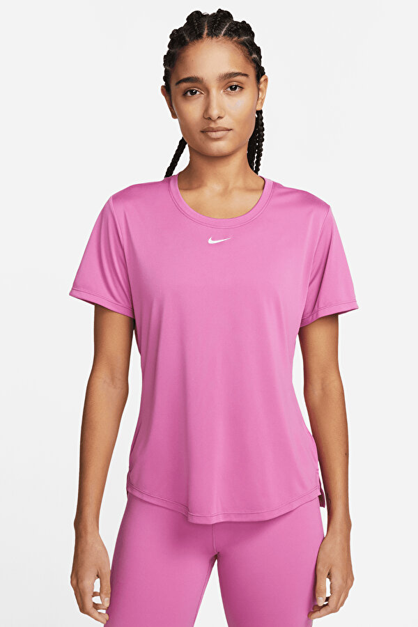 Nike W NK ONE DF SS STD TOP Pembe Kadın Kısa Kol T-Shirt