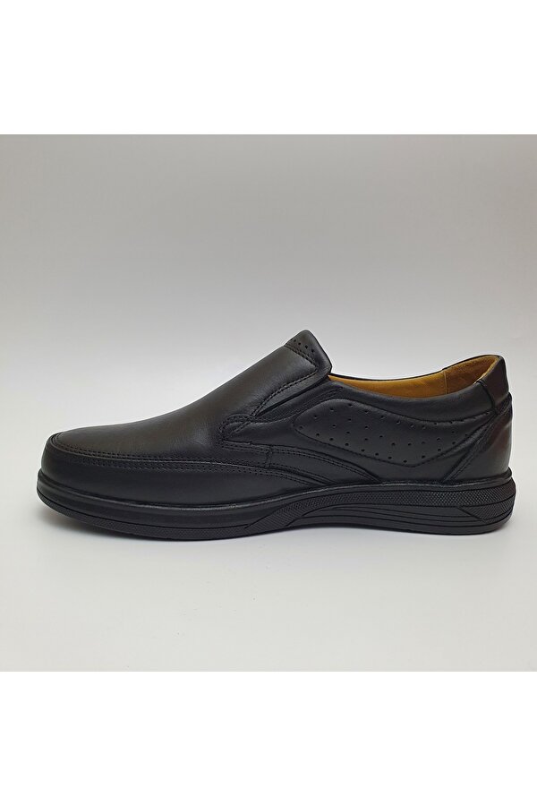 AKYÜZ Öztürk Bağcıksız Topuk Destekli Konfor Ortopedik Kışlık Hakiki Deri Erkek Ayakkabı AY-960