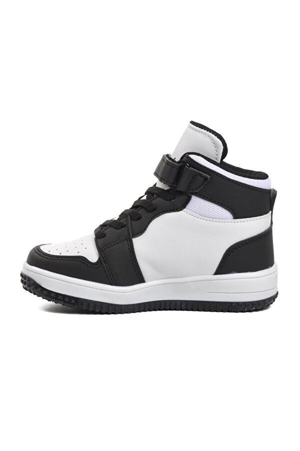 Cool Haykat Uzun-P Siyah-Beyaz Cırtlı Çocuk Hi Sneaker